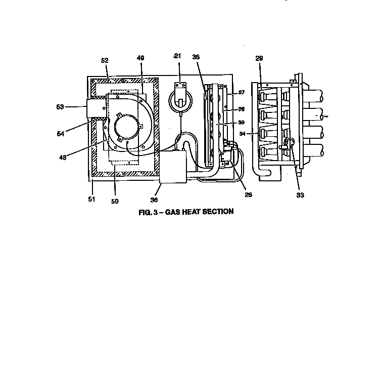 Gas heat section