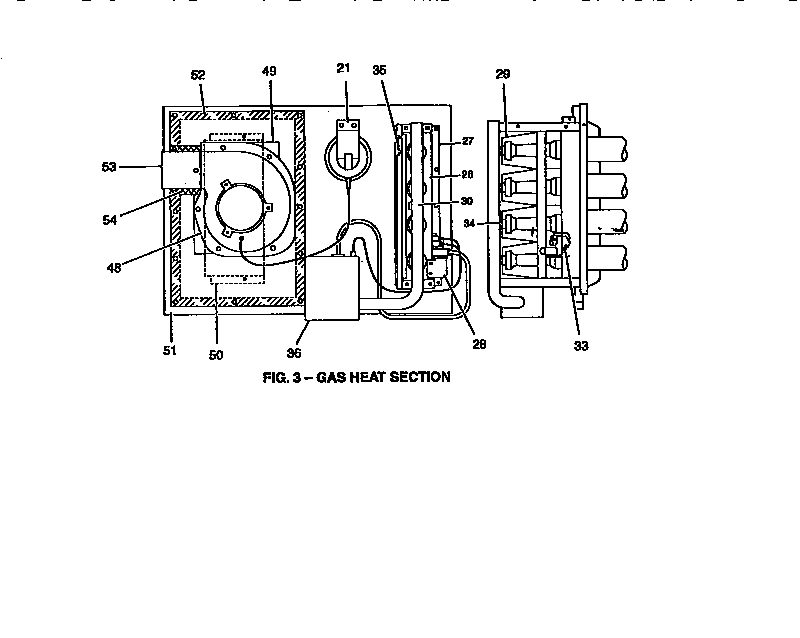 Gas heat section