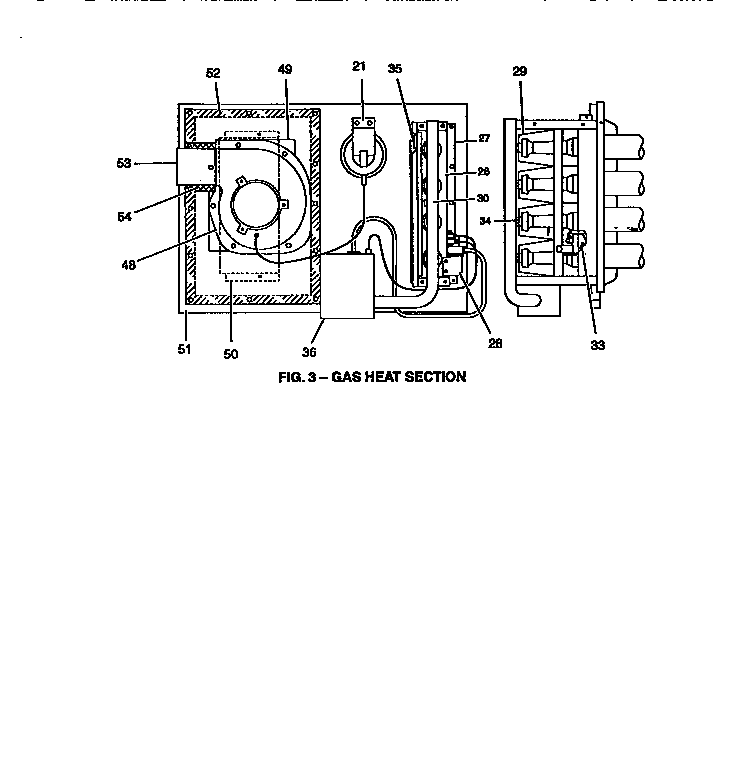 Gas heat section
