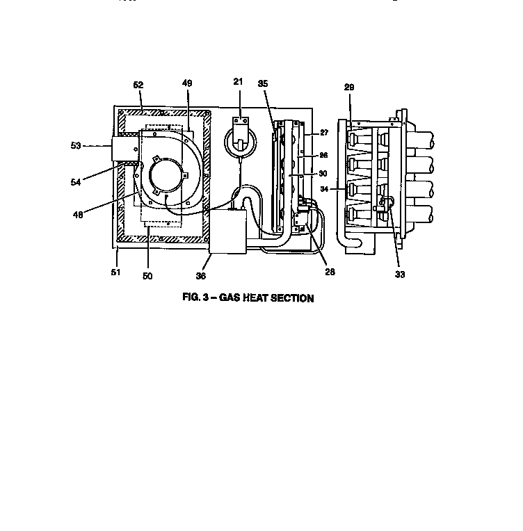 Gas heat section