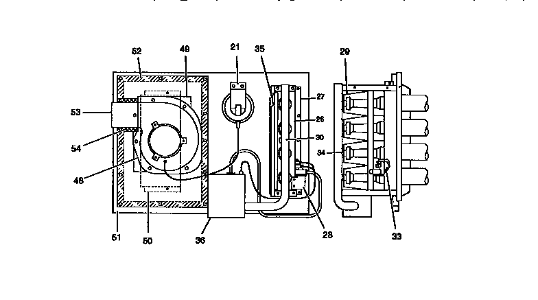 Gas heat section