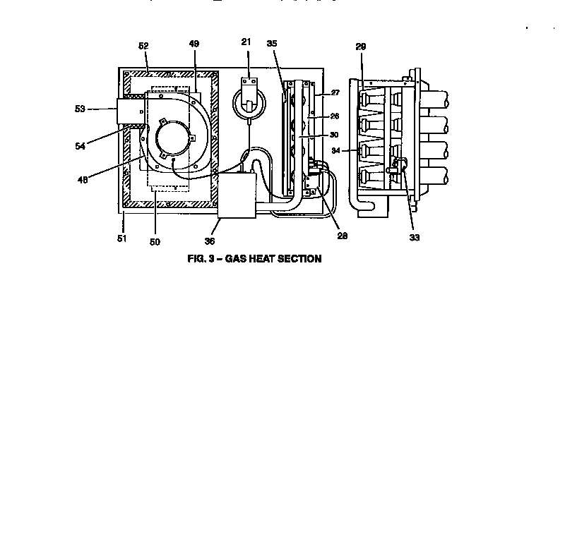 Gas heat section