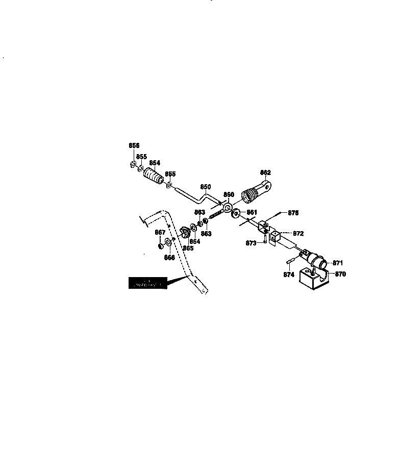 Chute control rod assembly