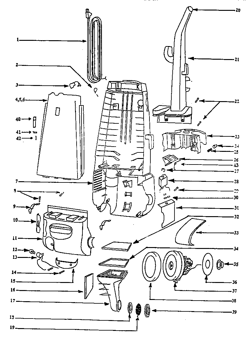 Handle and bag housing