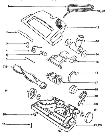 Nozzle and motor assembly