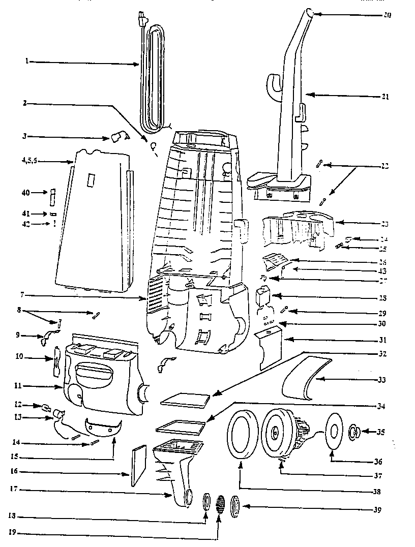 Handle and bag housing