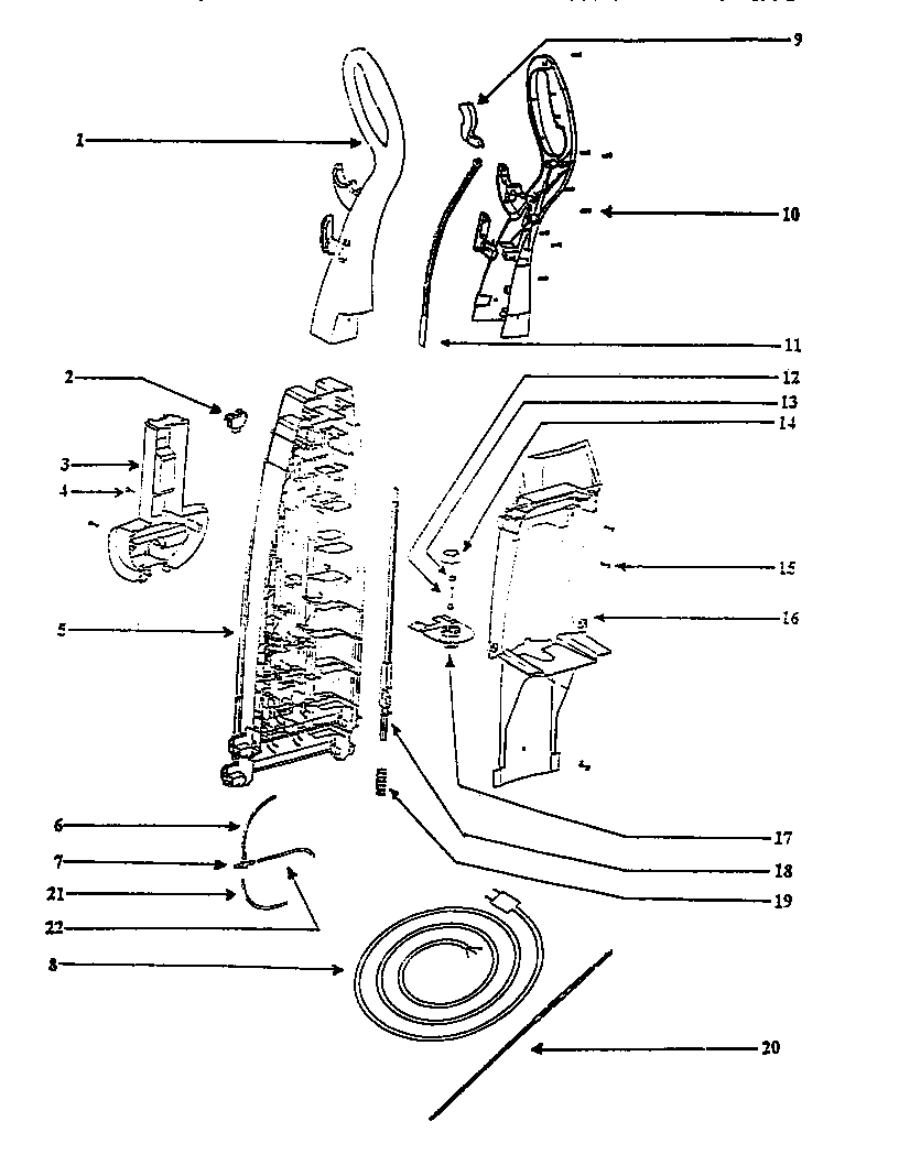 Handle and bag housing