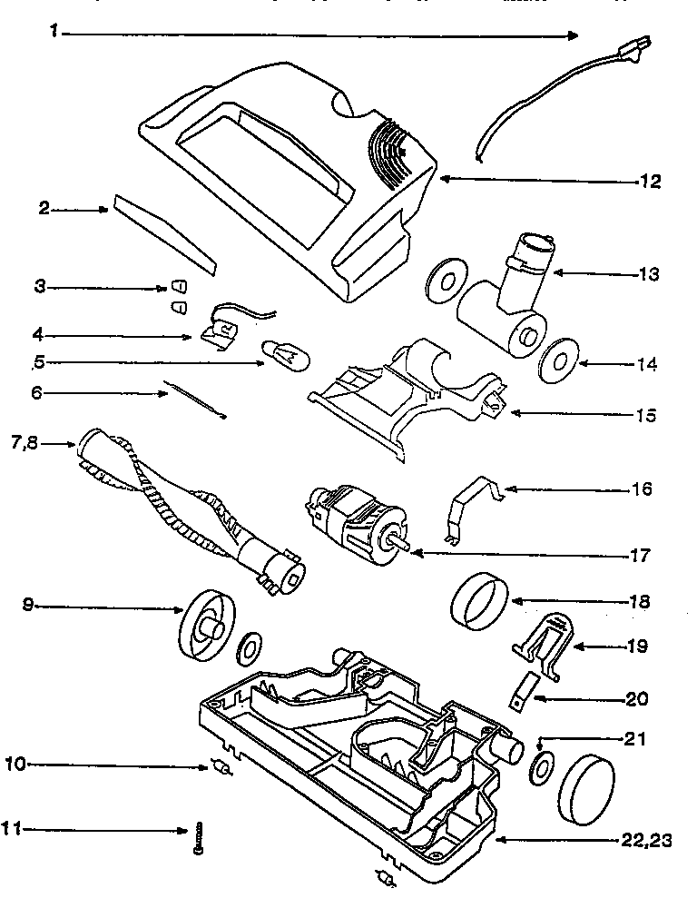 Nozzle and motor assembly