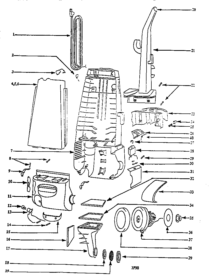 Handle and bag housing