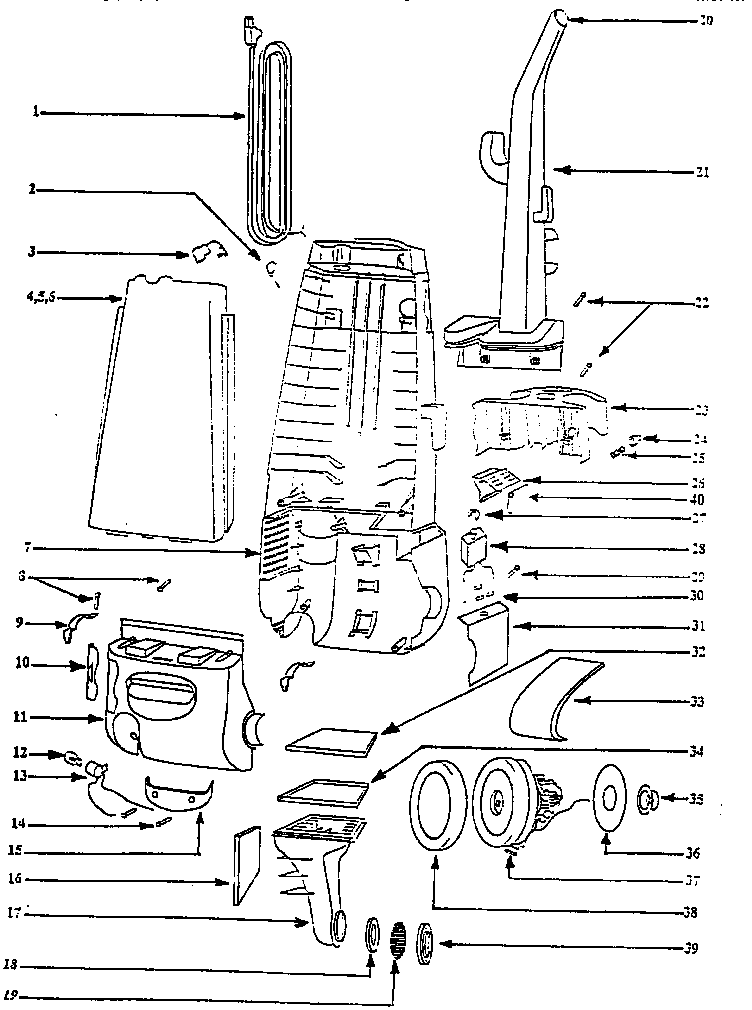 Handle and bag housing