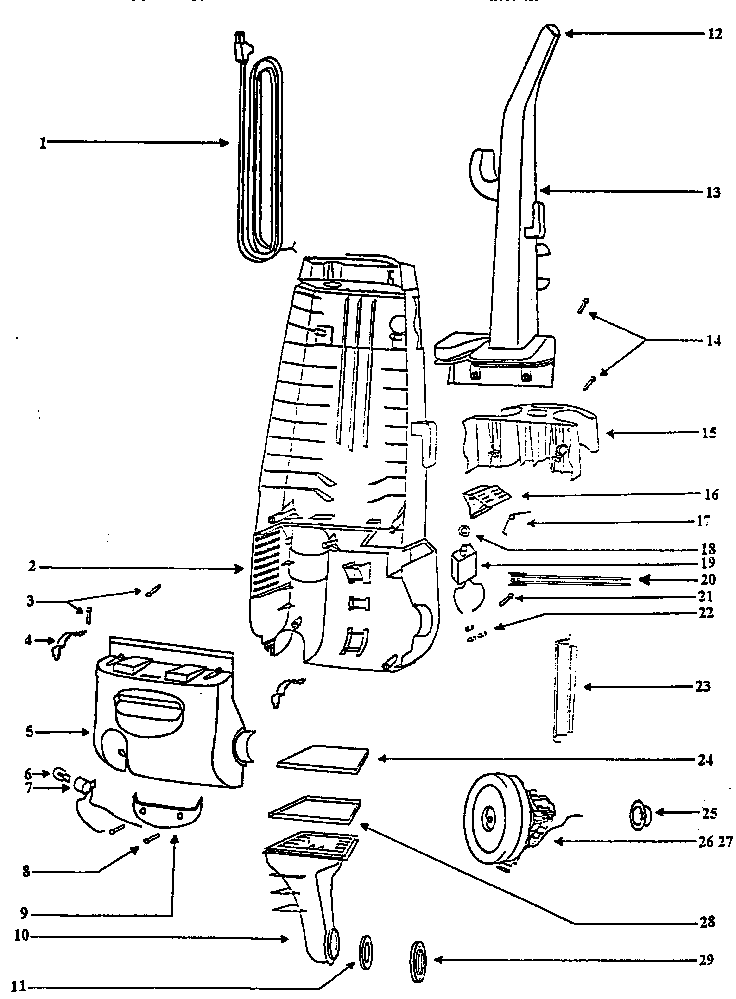 HANDLE AND BAG HOUSING