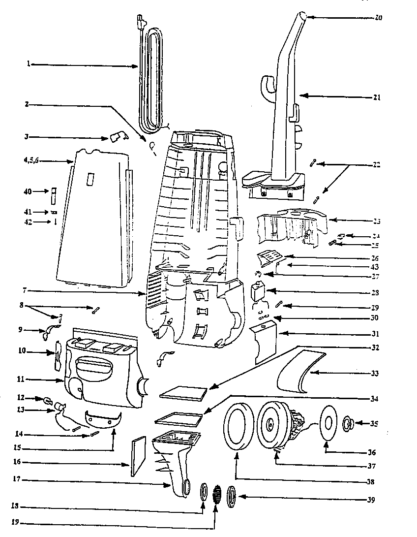 Handle and bag housing