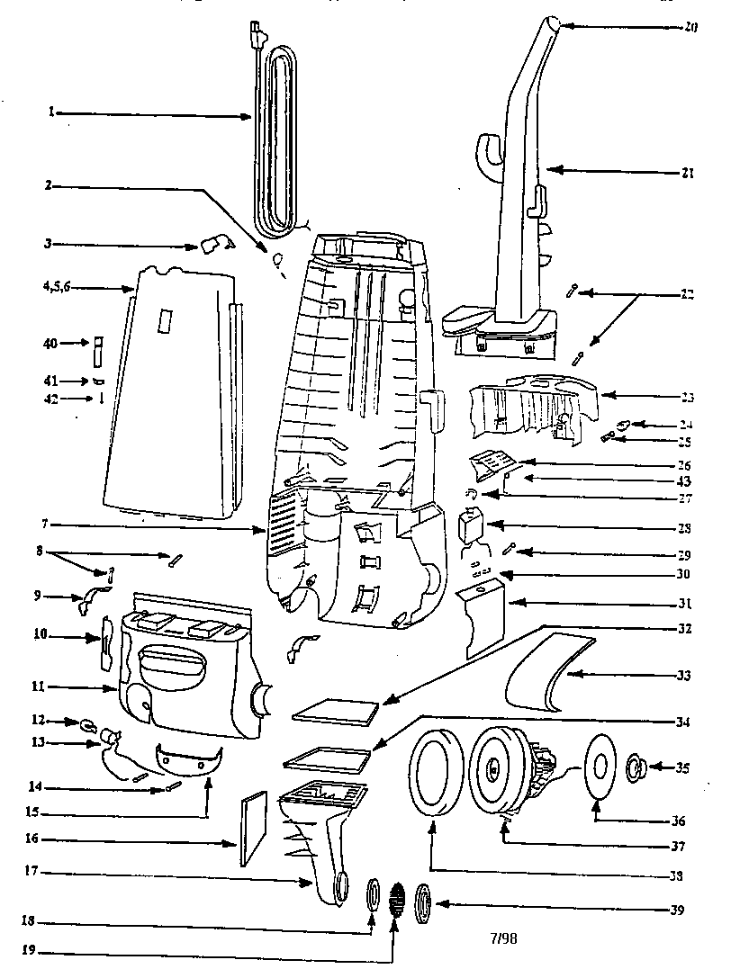 Handle and bag housing