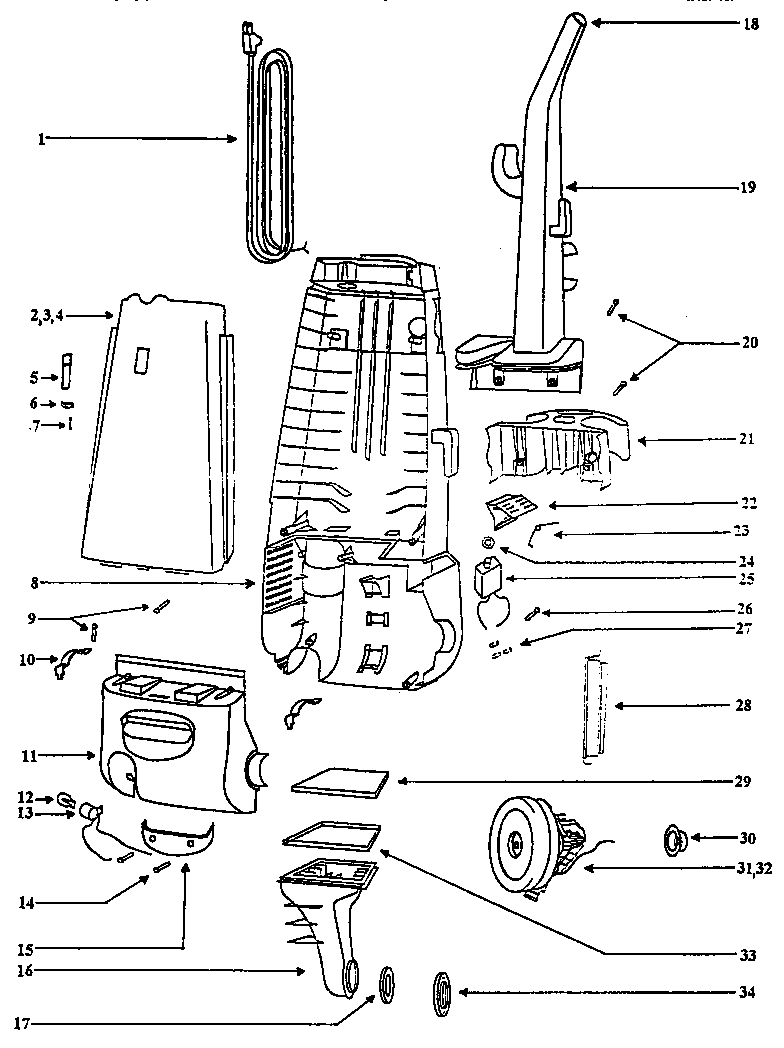 Handle and bag housing
