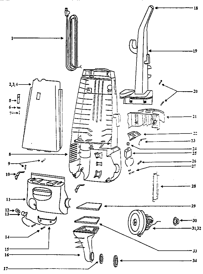 Handle and bag housing