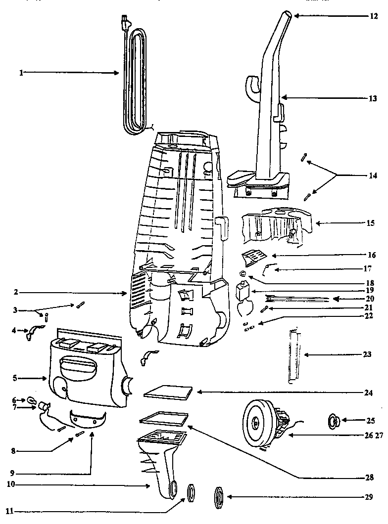 Handle and bag housing