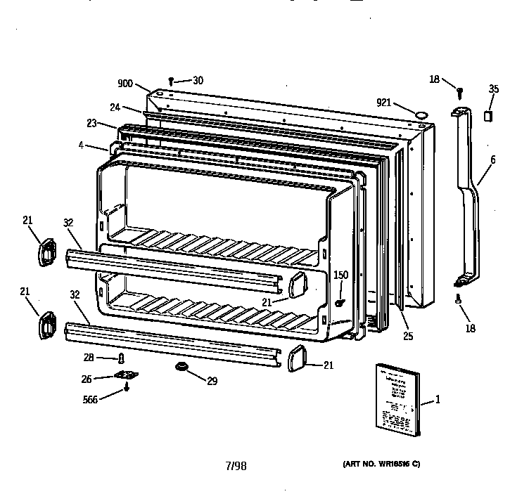 Freezer door