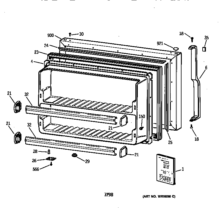 Freezer door