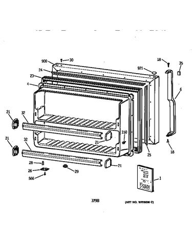 Freezer door