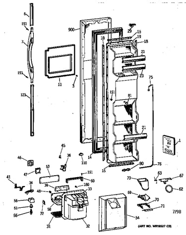 Freezer door