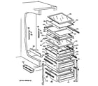 GE TFX28PBBAAA fresh food shelves diagram