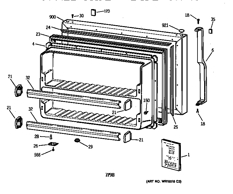 Freezer door