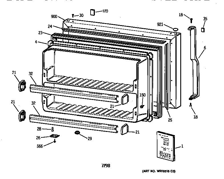 Freezer door