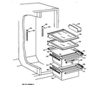 GE MSX25DPBAAA refrigerator shelving and drawers diagram