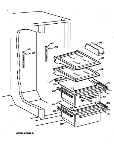Refrigerator shelving and drawers
