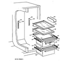 GE MSX25DPBAWW refrigerator shelving and drawers diagram