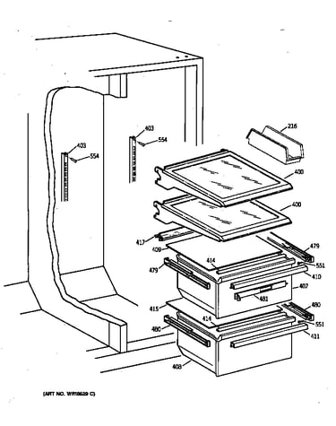 Refrigerator shelving and drawers