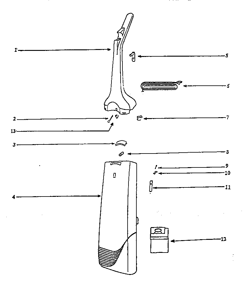 Handle and bag housing