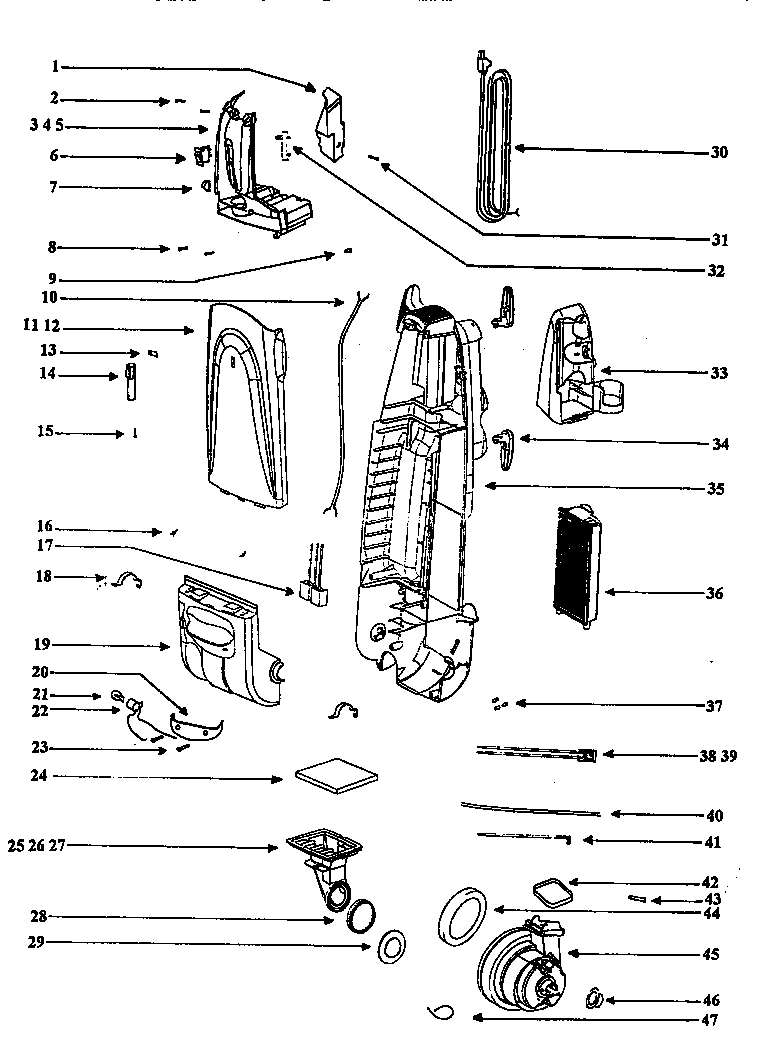 Handle and bag housing