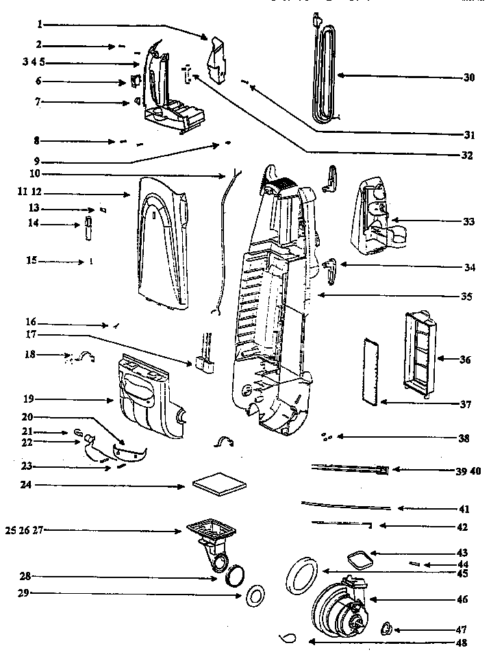 Handle and bag housing