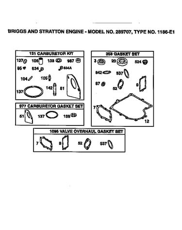 Carburetor and gasket set