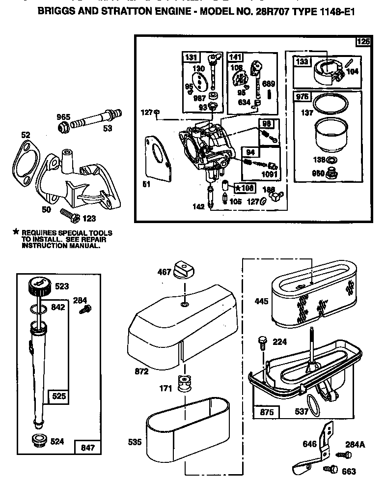 Carburetor and air cleaner assembly