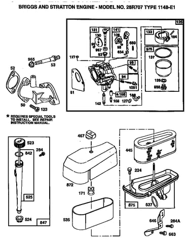 Carburetor and air cleaner assembly