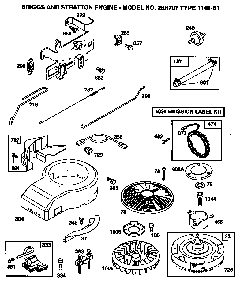 Flywheel assembly and blower housing