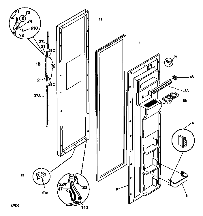 Freezer door