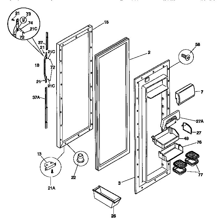 Refrigerator door