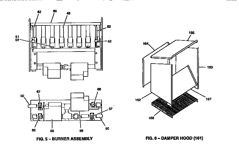 Damper hood and burner assembly