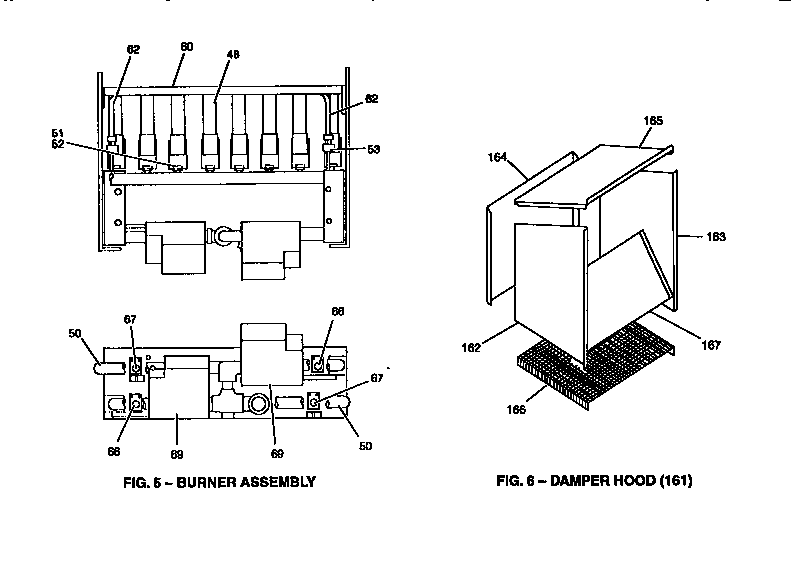 Damper hood and burner assembly