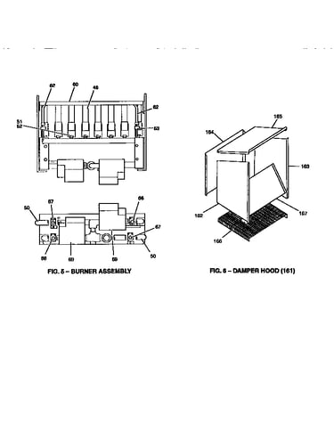 Damper hood and burner assembly