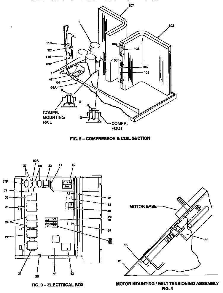 Compressor/electrical and motor mount