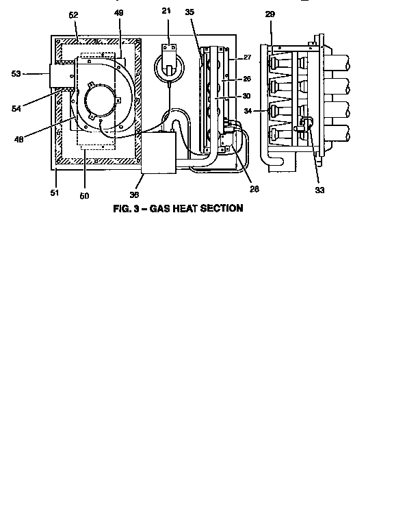 Gas heat section