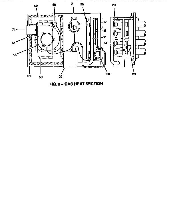 Gas heat section