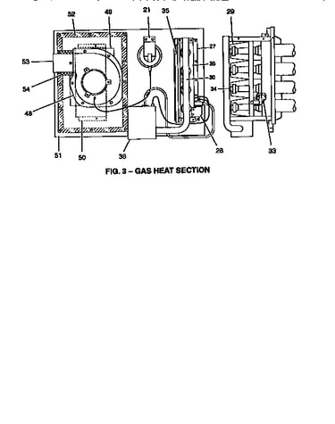 Gas heat section