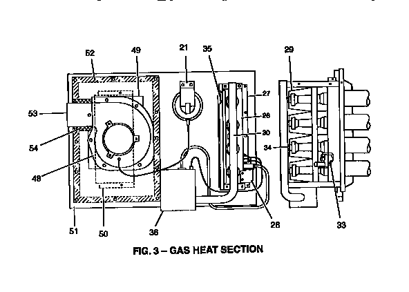 Gas heat section