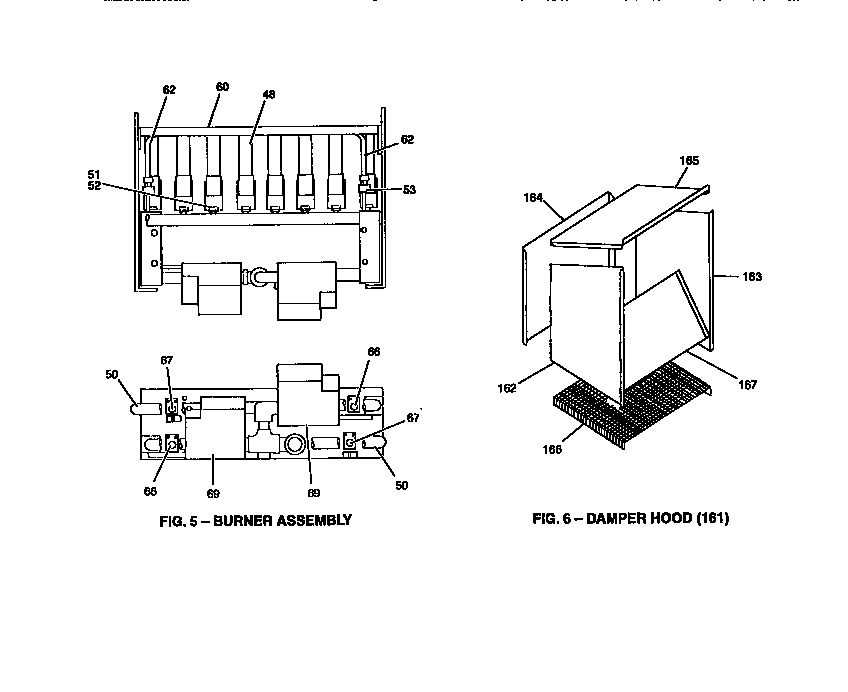 Damper hood and burner assembly