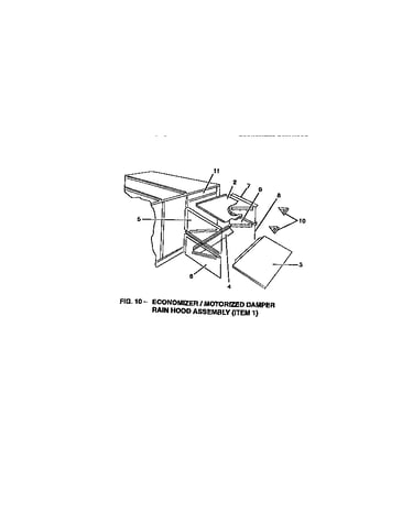 Economizer/motorized damper rain hood assembly (item 1)